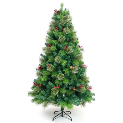 China PVC+PE 1.2m 1.5m 1.8m The Glow In The Dark Hinged Artificial Indoor Outdoor Fiber Optic Giant Christmas Tree for sale