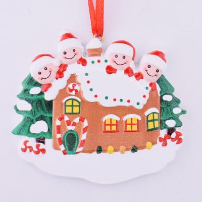 China Christmas Sublimation Blank Pendants Double Sided Resin Personalized Christmas Hanging Bulk Ornaments for sale