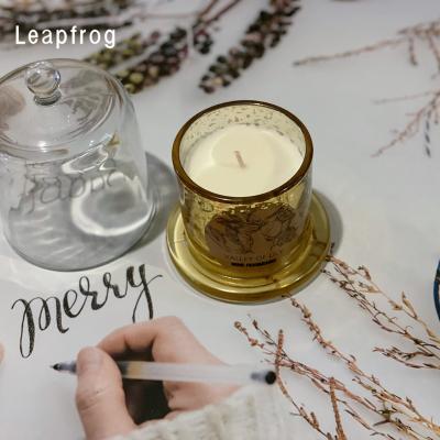 China Birthdays Exceeds RTS Weddings Decoration Glass Cover Creative Smokeless Loose Scented Candle Luxury Handmade Soy Wax Custom Candles for sale