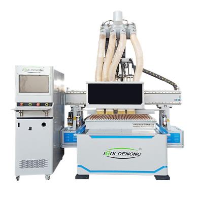 China Machinery Repairs Workshop Automatic CNC 4 Heads Engraving Router 1325 Wood Furniture 3d Wood Cutting Machine ATC CNC Carving Machine For Woodwork for sale