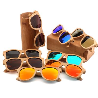 China UV400/A Polarized 2022 Wooden Logo Polarized Outdoor Uv Protective Sun Factory Style Fashion Style Wood Bamboo Sunglasses Custom Made Glass for sale