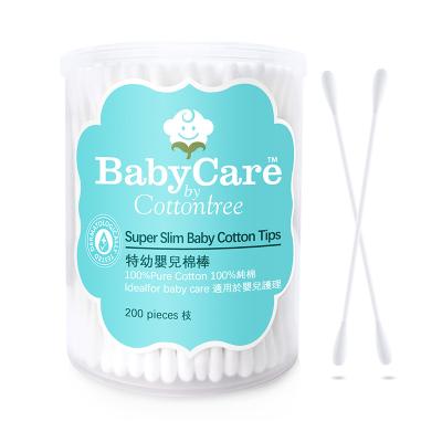 China Cleaning Around Baby's BabyCare Outer Ears by Cottontree Super Slim Baby Cotton Tips for sale