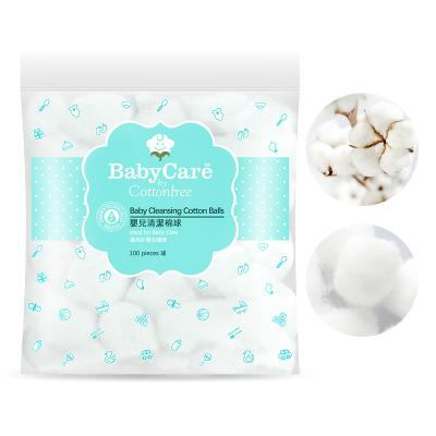 China Ideal For Daily Cleaning Use In BabyCare Baby Care By Cottontree High Quality Soft Cotton Ball For Baby Skin White for sale