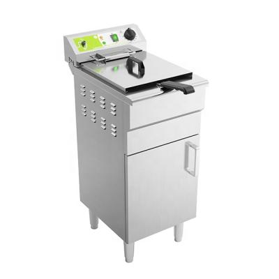 China Fast food restaurant kitchen commercial equipment single deep fryer with drain valve 16L electric deep fryer frying machine for sale