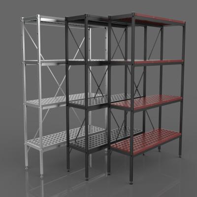 China Dismantled Wholesale Adjustable Heavy Duty Warehouse Storage Shelf Rack Colorful Alu Rack for sale