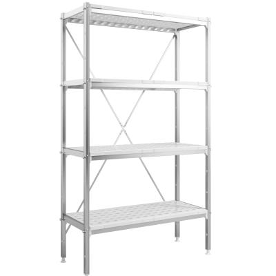 China Flat-washable Heavy Duty Assembled Warehouse Rack Bulk Removable Aluminum Indoor Supermarket Rack X Warehouse Rack for sale