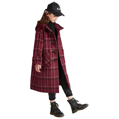 China 2021 Anti-wrinkle girls coat autumn and winter coat plaid style western girl long for sale