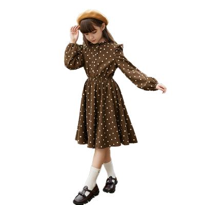 China Factory Wholesale Autumn Women's Round Neck Dress Polka Dot Dress Washable for sale