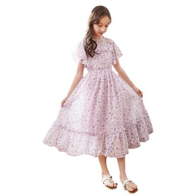 China 2021 Summer Puff Sleeve Washable Strawberry Elegant Mesh Dress French Dress For Girls for sale