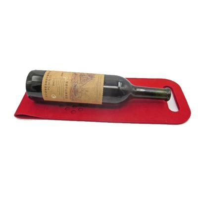 China Portable Beverage Christmas Travel Customized Red Wine Tote Bottle Bag Felt Wine Bottle Gift Bag for sale