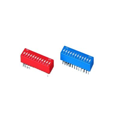 China DS12RGA 12Pin SPST Electronic Red Reciprocating Switch DS12RGA DIP Switch for sale