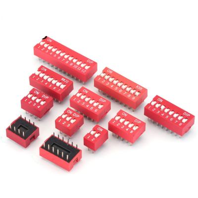 China DPL09 RGT 9Pin SPST Electronic Red Push-Pull Switch DPL09 RGT DIP Switch for sale