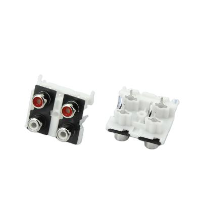 China 4pin RCA Jack Connector Socket RCA Female Connector PCB Mount Audio Connector AV4-8 for sale