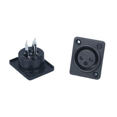 China XLR 3 Pin Female Panel Mount Socket Connector For Stereo Audio Signal Jack XLR-10 Connector for sale