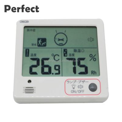 China High Quality ABS LCD Display Digital Thermometer Alarm Clock Indoor Electronic Digital Round Thermometer Hygrometer for sale