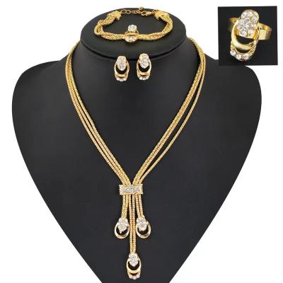 China European and American popular Bohemian tassel sets FASHIONABLE zinc alloy retro gold plated earring jewelry set for sale