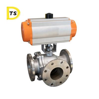 China General Manufacturers Direct Selling Electric 3 Float 4 Way Pneumatic Three Way Ball Valve for sale