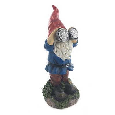 China New Europe Design Customized Garden Decoration Statue Outdoor Resin Solar Light Gnome for sale