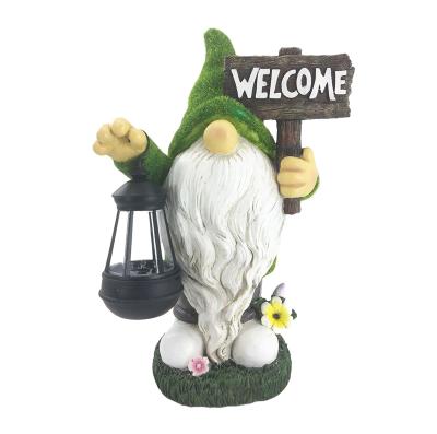 China Hot Sale Europe Amazon Resin Garden Decoration Outdoor Solar Light Gnome for sale