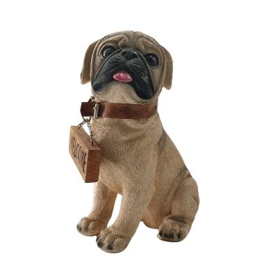 China US In Stock Indoor Animal Statue Wholesale Adorable Seated Bulldog Figurine And Outdoor Decor for sale