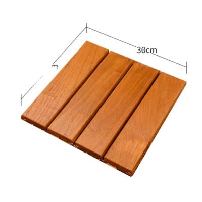 China DIY Installation Burma Teak Decking Tile Easy Interlocking Outdoor Flooring for sale