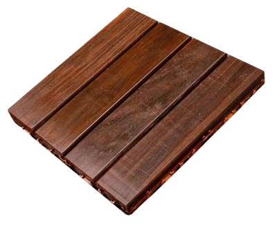 China Easy Installation Durable Solid Wood Decking Tile For Exterior Wood Flooring With Plastic Base for sale