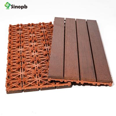 China Factory price professional easy interlocking solid exterior use merbau Decking tiles for sale