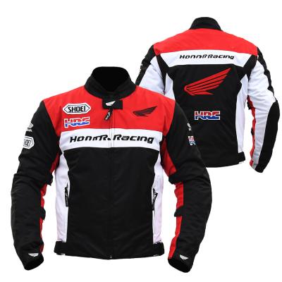 China Hot Anti-UV Men And Women Polyester Overall Embroidery Racing Clothing Jacket Jacket Motorcycle Clothes for sale