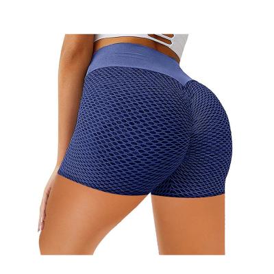 China Super Elastic Peach High Quality Hip Honeycomb Jacquard High Waist Shorts Yoga Shorts for sale