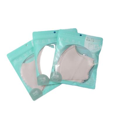 China Recyclable Plastic Ziplock Packaging Bag For Adult/Kids Disposable 3D Face Mask Mask Package 10 Pieces Spot for sale