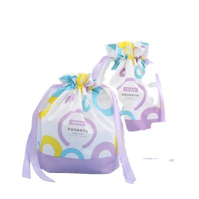 China Recyclable Custom Printed Custom Logo Wet & Dry Cosmetic Bag Drawstring Bag Drawstring Group Pocket Towel Recyclable Makeup Bag for sale