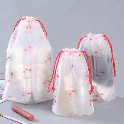 China Recyclable Waterproof Colored Recyclable Drawstring Bags Storage Gift Birthday Frosted Plastic Bag Ready To Ship for sale