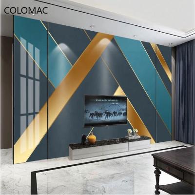 China Colomac Custom Modern Light Luxury 3D Wall Panel Bedroom WPC Modern Wall Panel for sale