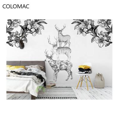 China Coloma Custom Nordic Simple Elk Flower Wall Panel Living Room Bedroom Wall Panel Modern Modern Home Decor for sale