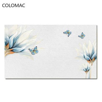 China Custom modern European Colomac decoration wallpaper 3d fabric magnolia flower simple panel ornaments for room for sale