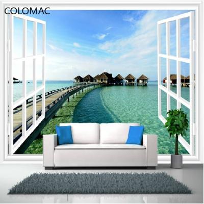 China Colomac Sea View Space Extension 3d Wall Panel Custom Mediterranean Style TV Background Wall Panel for sale