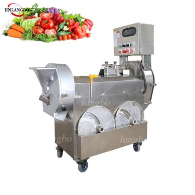 China Best Selling Fruit Processing Factory Vegetable Cutter Double Head Vegetable Fruit Cutting Dicing Slicing Machine for sale