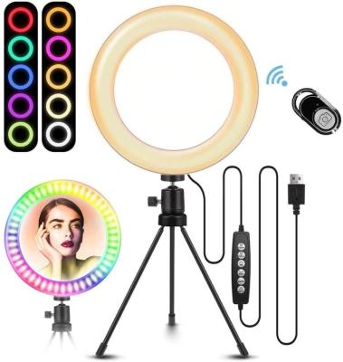 China Photogrphy MShadow 8 Inch RGB LED Ring Light Kit for Selfie Live Photography Studio Light, Selfie Ring Light with Stand for sale