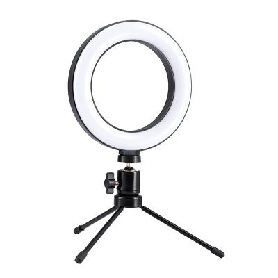 China ABS Mini Led Selfie Stick 6 Inch Clip Camera Table Beauty Ring Fill Light Ring Light for sale