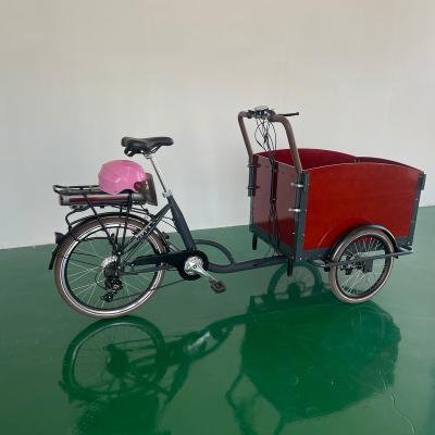 China Dutch electric bike 3 wheels cargo passenger bakfiets aluminum frame for sale for sale