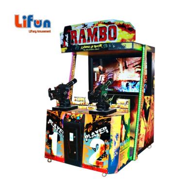 China Electronic Coin Operated Simulator Rambo Arcade 2 Player Video Game Firearm Shooting Machine India Dual Dynamic Portable Low Price Guns for sale