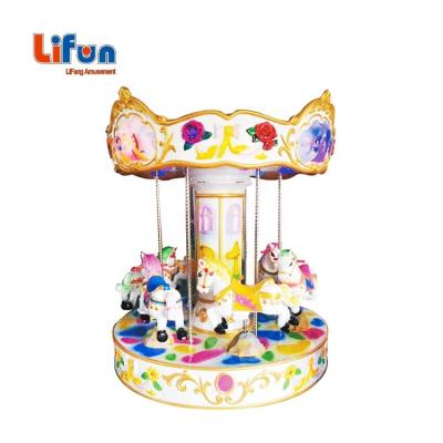 China Metal and Fiberglass Base Body 6 Seats Kids Indoor Joyful Coin Operated Rides Vanish Round Carousel Rides For Sale for sale