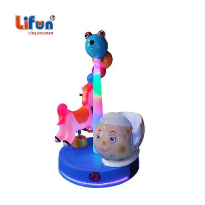 China Metal Base And Blister Body Plastic Factory Wholesale Cheap Indoor Seats Coin Operated 2 Little Merry Go Round Carousel Kiddie Ride For Sale for sale