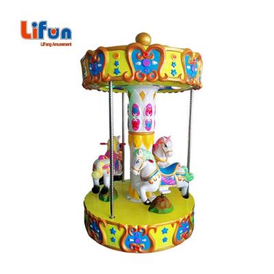 China New arrival 3 body carousel kids seats coin operated metal and fiberglass base rides,children amusement park indoor kiddie ride for sale for sale