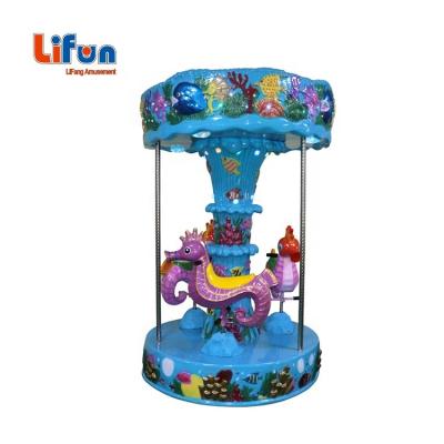 China Indoor Horse Musical 3 Seats Mini Playground Amusement Park Equipment Carousel Metal and Fiberglass Body China Manufacturer Ride For Sale for sale