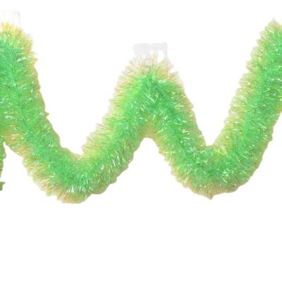 China 2022 New Product Chirstmas Decor HX Iridescent PET Christmas Decoration Indoor 3m Artificial Tinsel Wreath for sale