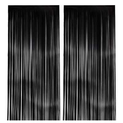 China Superb PET For Party Decoration Metallic Shiny Tinsel Foil Fringe Curtains Backdrop Photo Booth Props for sale