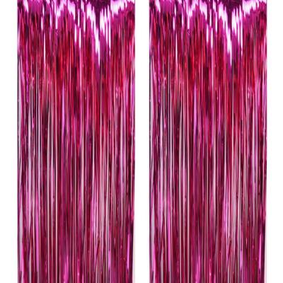 China Festival Decor HX New Custom Design Plum Series Fringe Rain Shiny PET Festival Background Decorate Curtain for sale