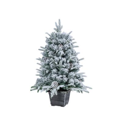 China Excellent Snow Decorated Christmas Tree Potted Fashionable Quality Small And Durable Christmas Tree Simulation for sale