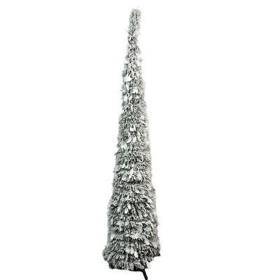 China PVC Outdoor Lamp Star Pine 180cm Decorative Artificial Christmas Tree Flocking Ring Tree for sale